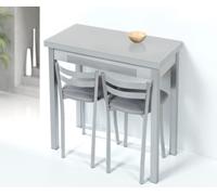 KITKAY Mesa Libro de Cristal Lena de 80x40 con Cajón - Muestra Cristal Gris