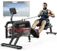 Kitopa Máquina de Remo de Agua con Pantalla LCD y rieles de Aluminio, máquina de Remo Profesional para casa con Bluetooth y Soporte para Tableta, máquina de Remo hasta 150 kg, Compatible con la
