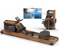 Kitopa Máquina de Remo de Agua para Casa, Máquina Remo Plegable de Madera de Roble con Monitor Bluetooth y Soporte Ajustable para Teléfono, Maquina Remo Agua Capacidad de Peso de 200kg