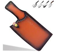 Kitory Funda de Cuero para Cuchillo de 20 cm, Protector para Hacha de Cocina - Funda Práctica para Exteriores, Protege Hojas Fijas y Facilita el Transporte