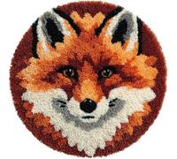 kitphoenix Kit De Alfombra Con Gancho,Zorro Bordado Latch Hook Rug Costura Hecha A Mano,3D Patrón De Color Preimpreso Latch Hook Kits,50X50Cm