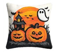 kitphoenix Kits De Gancho De Pestillo Cojín Víspera De Todos Los Santos Kit De Cojines Para Bordar 43 X 43 Cm Tejer Cojín Fabricación De Alfombras Para Principiantes Adultos O Niños