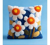Kitquiver Juego De Cojines De Nudos,Flor Juego De Ganchos,Funda De Almohada Decorativa,Creativo,Kit De Ganchos Para Principiantes Y Adultos,Regalos 43 X 43 Cm