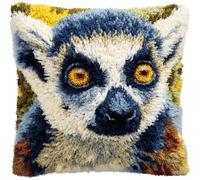 Kitquiver Juego De Cojines De Nudos,Lémur De Cola Anillada Juego De Ganchos,Funda De Almohada Decorativa,Creativo,Kit De Ganchos Para Niños Y Adultos,Regalos 43 X 43 Cm