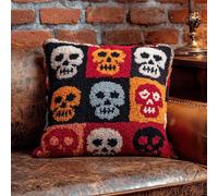 Kitquiver Kit De Gancho De Pestillo Para Bricolaje,Calaveras 3D Bordado De Gancho,Apta Para Principiantes Y Adultos,43X43 Cm