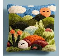 Kitquiver Kit De Gancho De Pestillo Para Bricolaje,Jardín Botánico Materiales De Almohada 3D,Bordado De Gancho,Apta Para Principiantes Y Adultos,43X43 Cm Juego De Cojines De Nudos