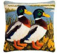 Kitquiver Kit De Gancho De Pestillo Para Bricolaje,Patos Salvajes Materiales De Almohada 3D,Bordado De Gancho,Apta Para Principiantes Y Adultos,43X43 Cm Juego De Cojines De Nudos