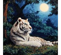 Kitquiver Latch Hook Cushion Kits Animales Del Bosque Tigre Blanco Kits De Aguja De Pestillo Diy,Kit De Cojín De Bordado Para Decoración Del Hogar,Juego De Costura Para Adultos Principiantes 17x17In