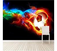 Kitquiver Papel Tapiz Fotográfico 3D Fútbol De Fantasía Con Llamas Papel Tapiz Fotográfico 3D Para Sala De Estar,Dormitorio,Decoración De Techo.250x175cm