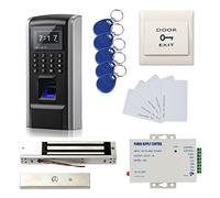 Kits completos Biométricos huella digital RFID Contraseña acceso sistemas de control + 600lbs Fuerza Eléctrico EM cierre magnético + 110V fuente de alimentación + 10 tarjetas y llaveros