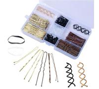 Kits de accesorios para el cabello, 206 horquillas para el pelo, 100 unidades de banda de goma con caja de almacenamiento para mujeres, regalos de Navidad