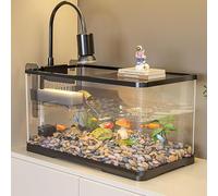 Kits De Acuario Bajo Ruido For Oficina, Tanque Betta Autolimpiante Resistente A Caídas con Función Generación Oxígeno Y Creación Paisajes, 98% Transmitancia Luz(Large)