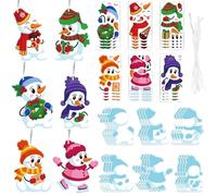Kits de adornos navideños DIY 72 piezas de decoración con pegatinas | Kit para Crear Colgantes Navideños Para puerta, pared, ventana, tirador de armario, chimenea y festividades