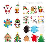 Kits de adornos navideños DIY 72 Piezas Decorativas con Hombre de Jengibre | Kit Colgante Navideño DIY Para puerta, pared, ventana, tirador de armario, chimenea y festividades Do