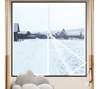 Kits de aislamiento de ventanas resistentes a la intemperie, puerta de patio interior transparente y lona de película, plástico para invierno, cortina cálida y resistente al viento, ancho x alto (47 x