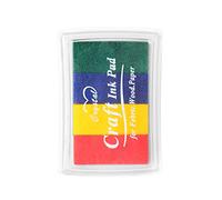 Kits de almohadillas coloridas de 4 colores verde/azul/rojo/amarillo, suministros de decoración de fiestas, almohadillas para sellos de goma para niños, lavables, no tóxicos