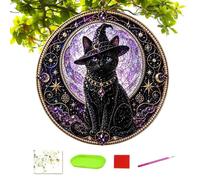 Kits De Arte con Perlas Atrapasol De Halloween con Gato Celestial Adorable
