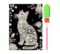 Kits de Arte con Perlas para Adultos,Manualidad en Forma de Gato con Cuentas sin Marco Hecha a Mano DIY,Kits de arte de cuentas para adultos - para Mujer, Regalo de Hogar, Madre, Cumpleaños, Pared, Do
