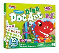 Kits de arte con puntos y pegatinas sin desorden para niños 3-7 años. Actividad DIY creativa, juguete de viaje perfecto. ¡Ideal para regalos! (Dinosaurios)