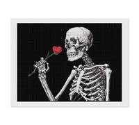 Kits de arte de diamantes divertidos con diseño de esqueleto y corazón, para decoración de pared