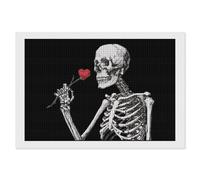 Kits de arte de diamantes divertidos con diseño de esqueleto y corazón, para decoración de pared