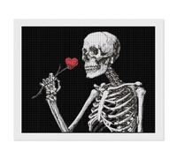 Kits de arte de diamantes divertidos con diseño de esqueleto y corazón, para decoración de pared