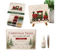 Kits de arte de mosaico para adultos, juego de manualidades hecho | Kit de arte de cristal marino para principiantes, para el hogar, cocina, sala de estar, chimenea, mesa de cumpleaños, Navidad