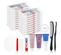 Kits de artículos de tocador desechables a granel, suministros de viaje, esenciales para el cuidado de la higiene personal, hombres y mujeres, juegos de aseo de tamaño de prueba para hotel, campamento
