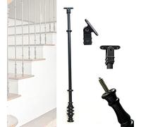 Kits De Balaustres De Hierro De 26, 32, 34 Y 36 Pulgadas, Redondos De 1/2 Pulgada, Para Barandilla De Terraza, Escalera Interior, Pasillo O Loft, Conector De Ángulo Ajustable, Zapata Resistente, Negr