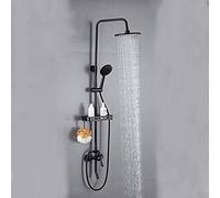 Kits de baño Juego de Ducha Negro de Cobre para Montar en la Pared Baño doméstico Ducha Bidé Pistola rociadora Más de un Disparo Interruptor de Cuatro velocidades Elevación Libre Hermoso y p