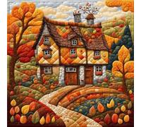 Kits de Bordado en Relieve para Principiantes, Patrones de Punto de Cruz para Escenarios Naturales DIY para Adultos, Kit de Inicio de Bordado Completo 11CT para Decoración del Hogar 45x45cm