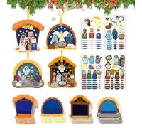 Kits de bricolaje de Navidad | Decoraciones 2D con pegatinas, Fabricación de de árbol de Navidad, para casa, familia, ventana, celebración, aula, pantalla estacional