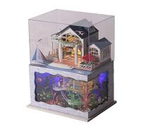 Kits de casa para niños para casa creativa de madera Sea Shore Villa Adolescentes Niñas Boutique Store Miniatura Casa manual a prueba de polvo y Lumin Die Cuts Navidad
