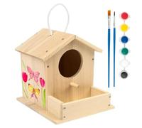 Kits De Casas para Pájaros para Niños | Manualidades con Pintura Natural De Madera | Artesanía De La Casa del Pájaro | para Loros Reproductores De Primavera, Canarios, Sala De Estar, Hogar, Interior,