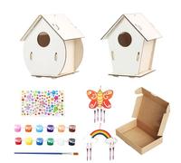 Kits de casita para pájaros para niños,Kit de casa para pájaros | Kit de casa para, 2 Juegos de para con Montaje de Madera para Bricolaje - Juguetes educativos al Aire Libre para