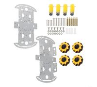 Kits de chasis de coche robot inteligente 4WD para rueda Mecanum, marco de metal resistente para motores TT para bricolaje Arduino/Raspberry Pi Robotics