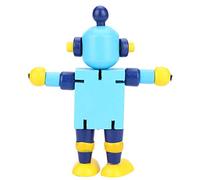 Kits de Construcción de Madera para Niños, Kit de Construcción de Robot Astrobot Juguete de Madera con su Diseño Flexible para Niños y Niñas (Blue)
