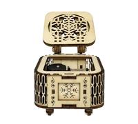 Kits de construcción de modelos de caja de música, de madera, para niños, no requiere pegamento, compartimento de almacenamiento secreto para familiares y amigos