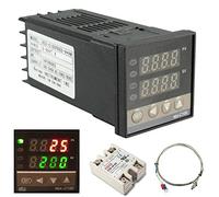 Kits de controlador de temperatura LED PID, termostato inteligente digital REX-C100 para equipos industriales, relé de estado sólido SSR de elaboración casera