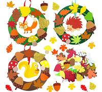 Kits de Decoración Fieltro, DIY Juguetes de Fieltro, Corona decorativa de acción de gracias, Artes y Manualidades de Otoño e Invierno, Juego de manualidades para niños de otoño