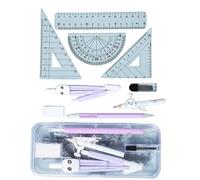 Kits de dibujo multifuncionales de 9 piezas con brújulas ergonómicas, regla de medición clara, marcas de medición para arquitectos, artistas, kits de brújula escolar segura