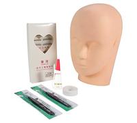 Kits de entrenamiento de extensión de pestañas con cabeza de maniquí pestañas falsas pinzas rectas pegamento labial cosmetología facial práctica de tatuaje