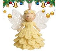 Kits de ganchillo para adultos | Ángel con instrucciones hechas a mano | Kit de ganchillo completo Navidad para principiantes | para cumpleaños Navidad Adolescente Curso de Arte Festival Árbol