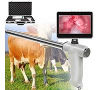 Kits de inseminación artificial para vacas, herramientas de pistola de esperma de endoscopio visual con pantalla de 4.3 pulgadas, control de temperatura de calefacción y masaje de vibración, equipo de