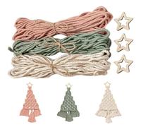 Kits de manualidades de Navidad, adornos tejidos de macramé para árbol de Navidad, kit de manualidades tejido a mano para dormitorio, sala de estar, adolescentes, principiantes, guardería, hombres