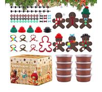 Kits de manualidades de pan de jengibre de Navidad, modelado de arcilla seca al aire, decoraciones de interiores, suministros de fiesta de vacaciones para invierno, cumpleaños, Acción de Gracias, aula