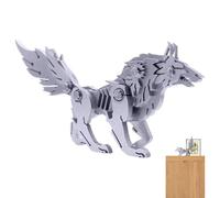 Kits De Maquettes En Métal Loup - Modèle Loup En Métal, Puzzle Modèle Animal Mécanique, Ornements Détachables À Assemblage Amusant, Puzzles 3D Interactifs, Décoration De Maison, Artisanat D'art Pour E