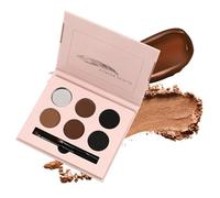 Kits de maquillaje en polvo para cejas, juego de polvos reutilizables para cejas, estampado de cejas para mujer, plantilla de maquillaje con pinceles para una belleza hermosa