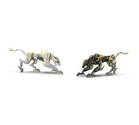 Kits de modelo de animales de rompecabezas de metal 3D, 506 piezas 3D DIY ensamblar Steampunk mecánico colorido leopardo cazador juego de construcción, adorno creativo para el hogar y la oficina