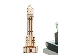 Kits de modelos científicos de madera: modelo de cohete artificial de 8,8 x 8,8 x 32,3 cm, juguetes de montaje STEM, juego de construcción con instrucciones | Proyecto de ciencias educativas para niño